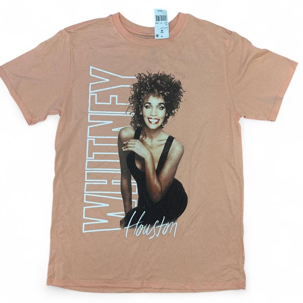 Whitney Houston Coral Pink Graphic Tee T-Shirt